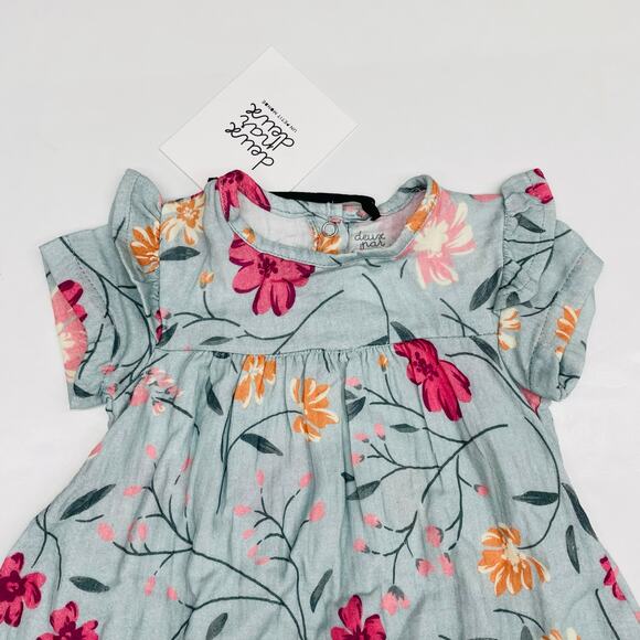 NWT Deux Par Deux 9M Printed Flower Dress Set - Picture 3 of 5